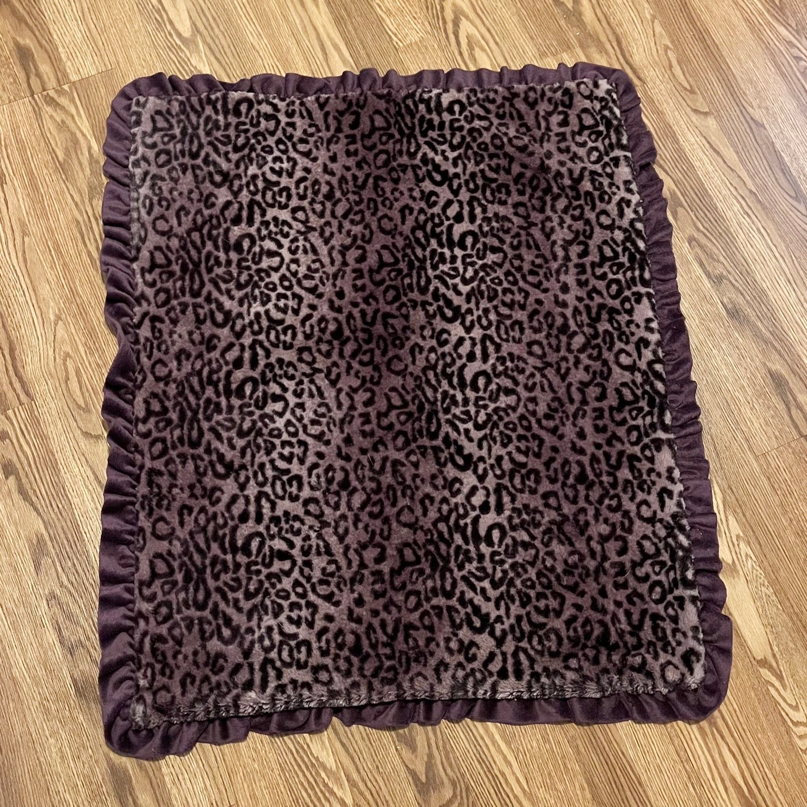 Purple Cheetah Plush Dog Blanket