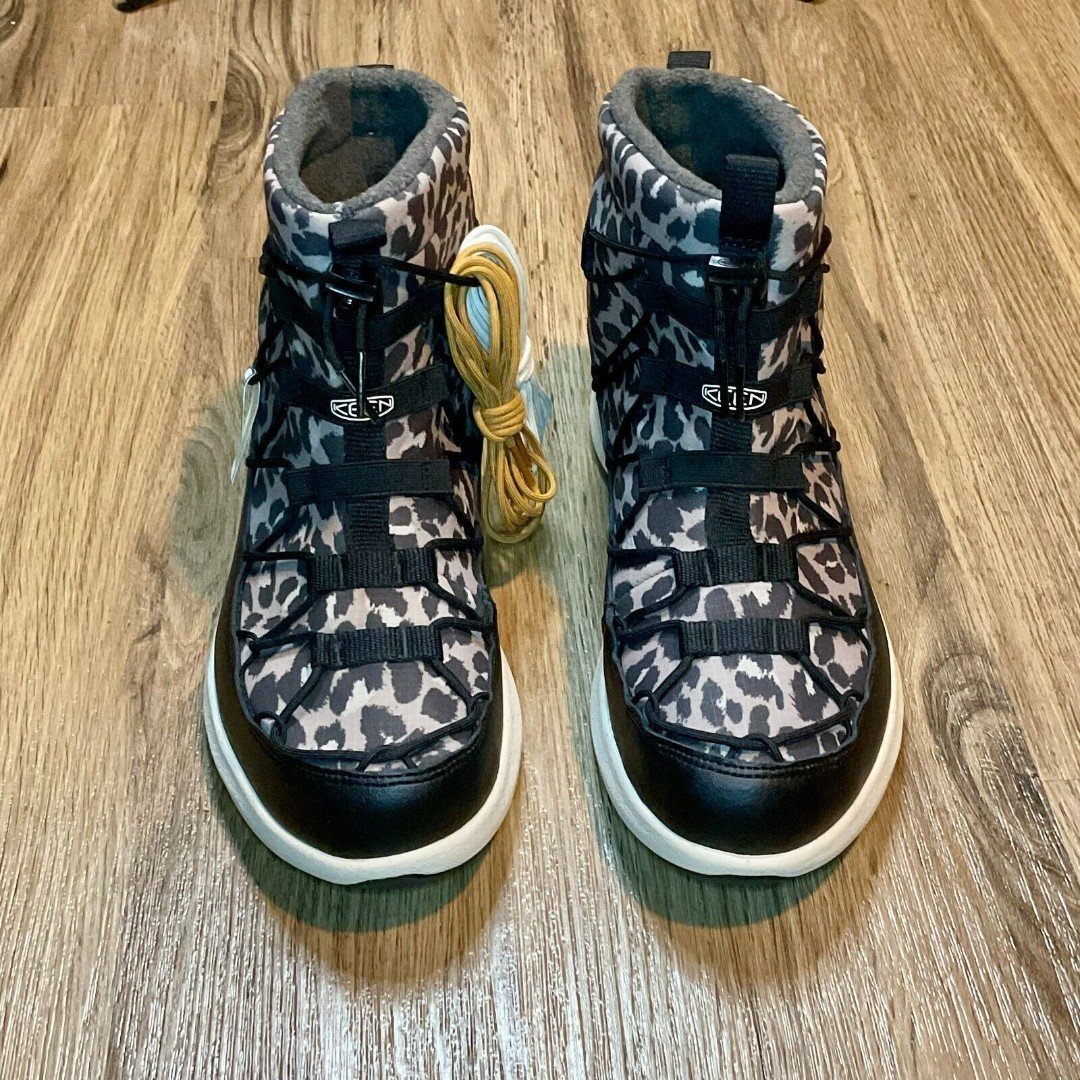 Keen Uneek SNK II Waterproof Chukka Boots Animal Print Silver Women Size 10 New