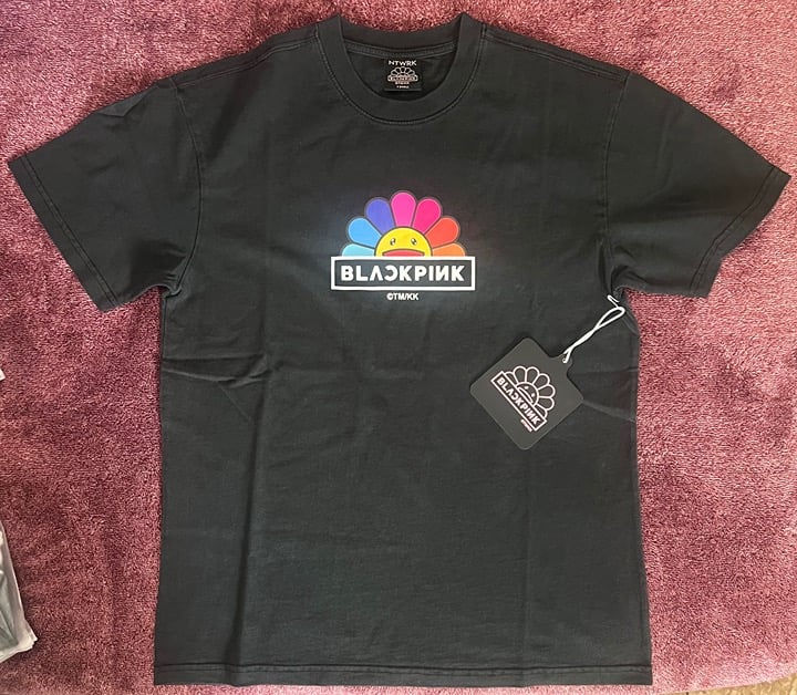 BLACKPINK Unisex X Takashi Murakami Rainbow Flower TShirt Vintage Wash Size XS