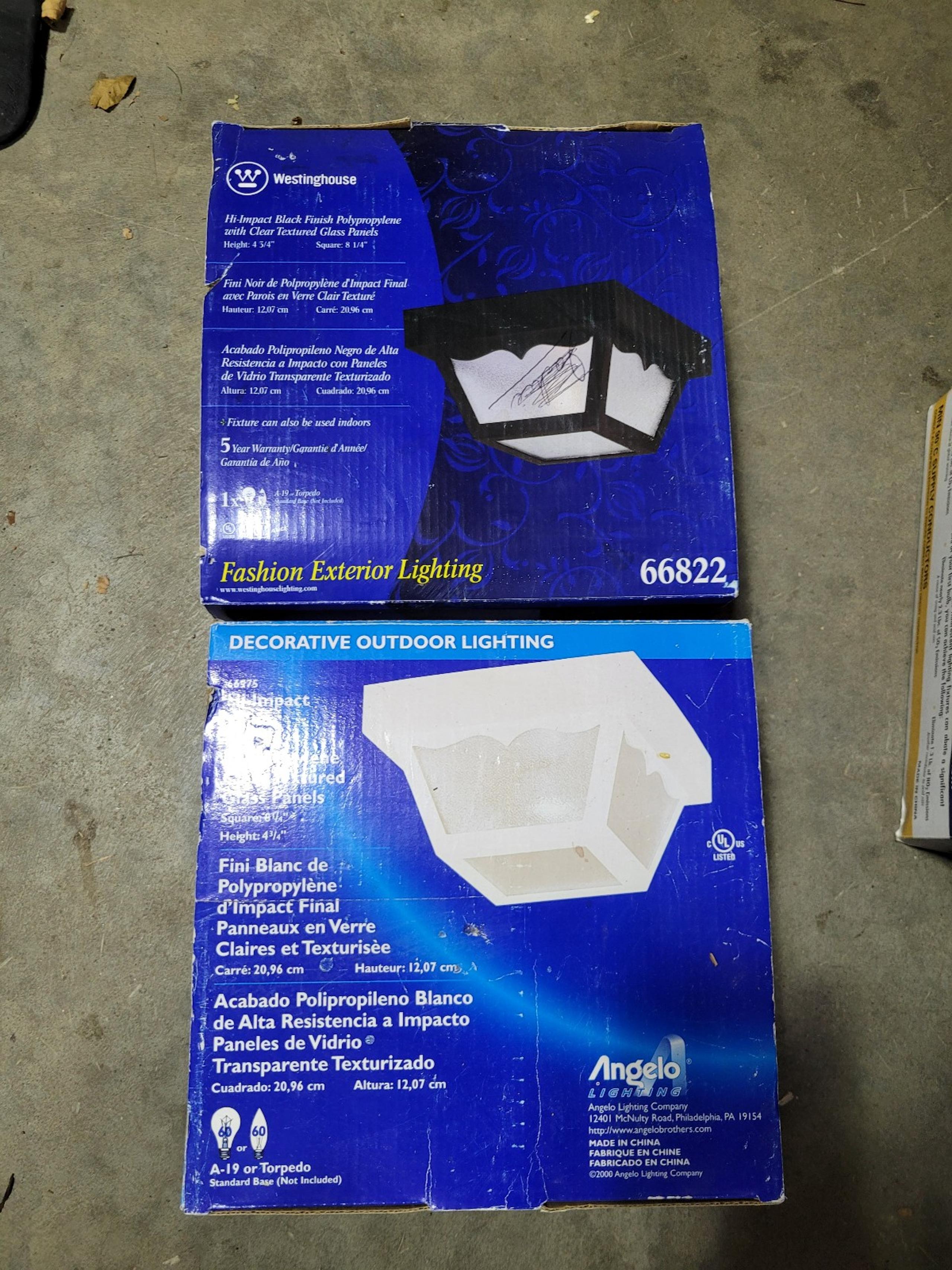1-Light Black Polypropylene Outdoor Flush Mount