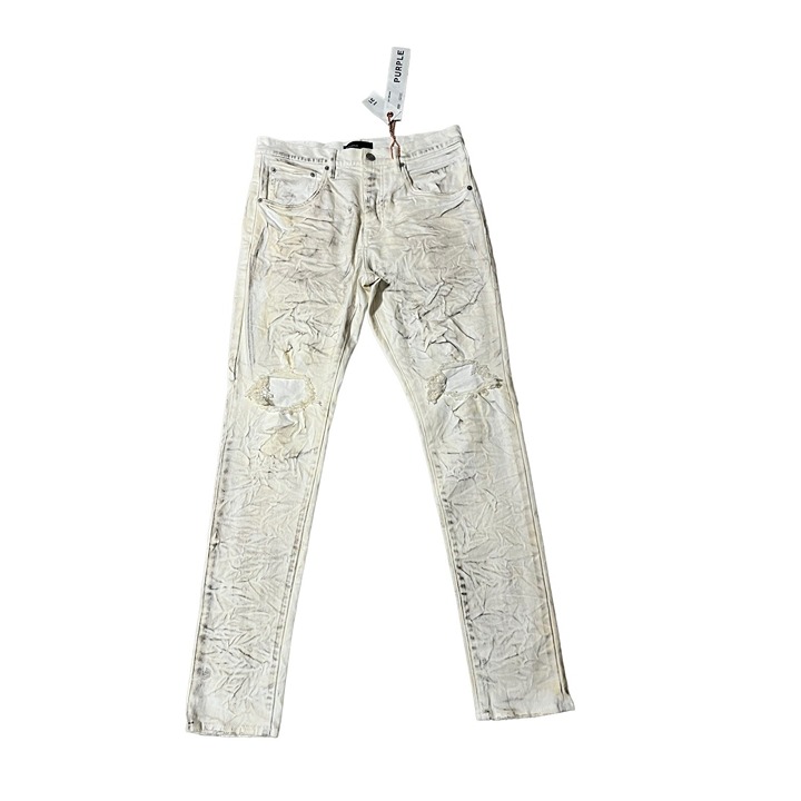Purple Brand Jeans Mens Dropped Fit Mid Rise Slim Leg Cream P002 275 Size 31/30