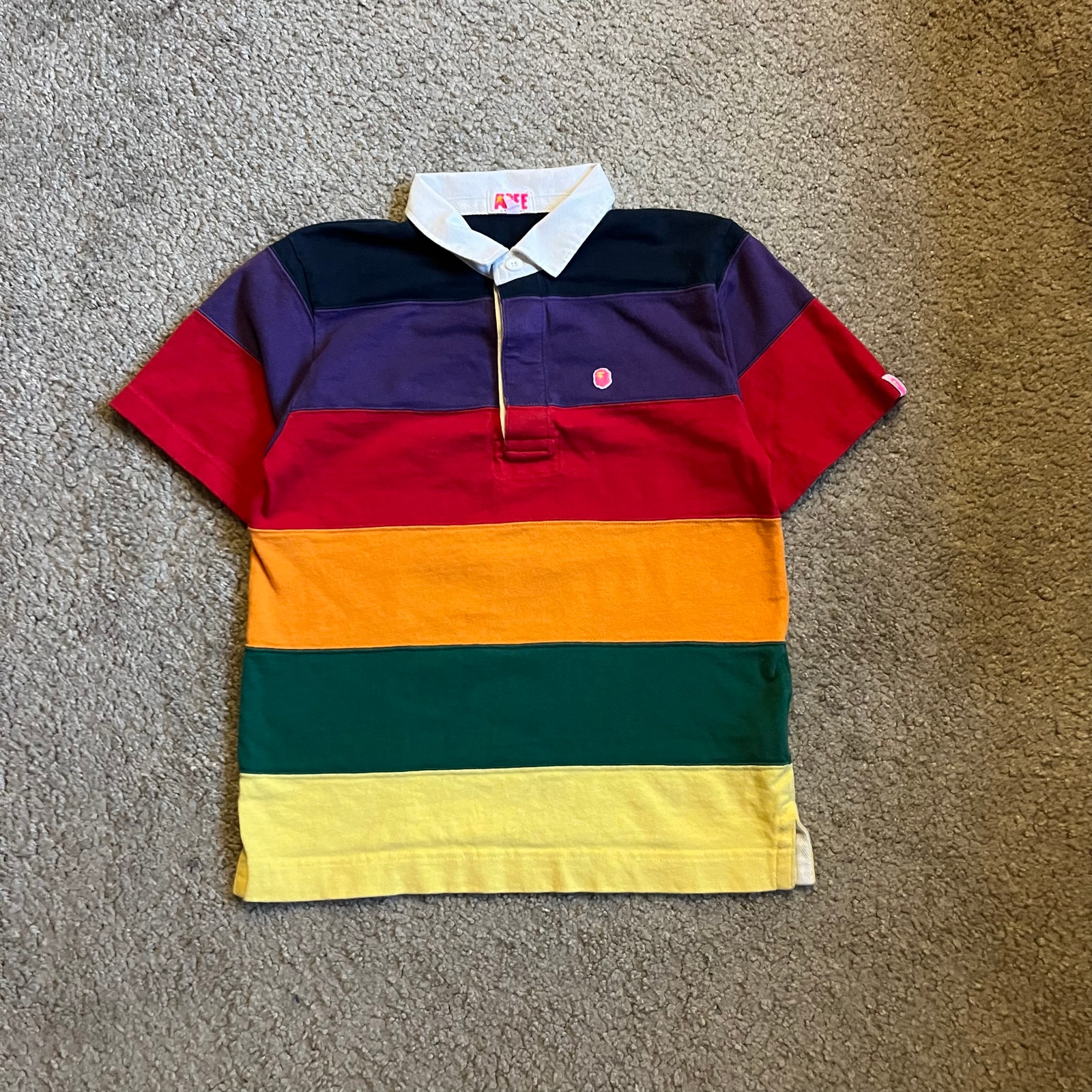 Authentic Bape 2000’s Multicolor Rainbow Polo S