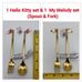 Sanrio Hello Kitty and My melody spoon folk sets bundle