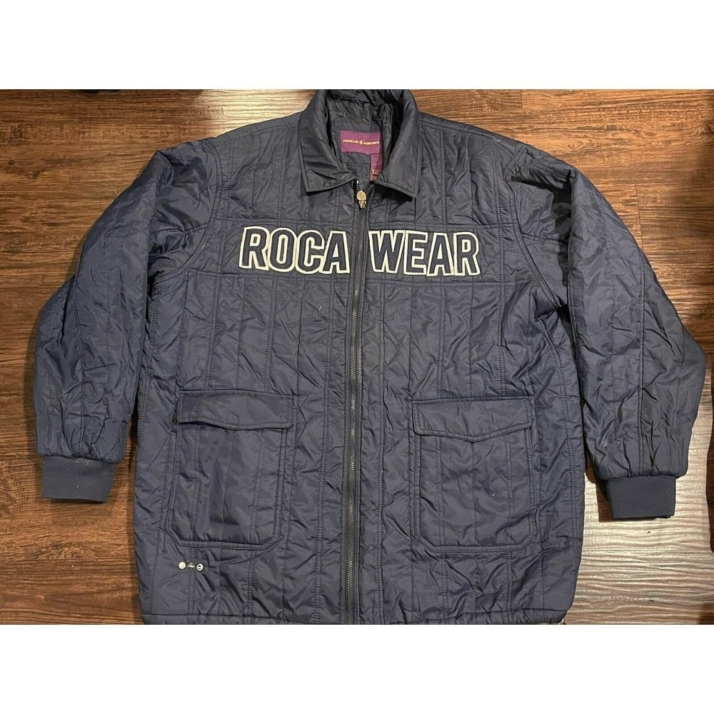 VTG Rocawear Men's Blue Puffer Coat Jacket Vintage 3x