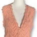 Vintage Sunbelt Sweater Vest Pink Pointelle Knit Scalloped Vneck Cottagecore