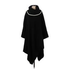 ZARA Black Oversized Knit Cape Turtle Neck Long Cape - S