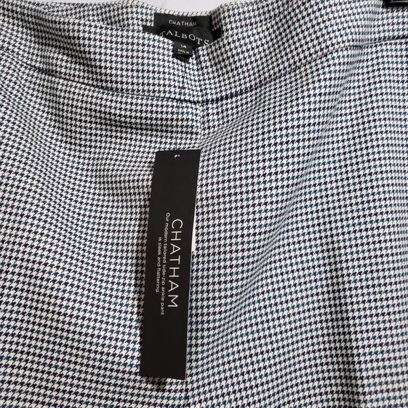 Talbots Chatham Blue/Teal Houndstooth