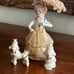 Vintage Arnart Creation Woman Parasol Spaghetti Lace White Poodle Figure Kitschy