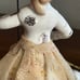 Vintage Arnart Creation Woman Parasol Spaghetti Lace White Poodle Figure Kitschy