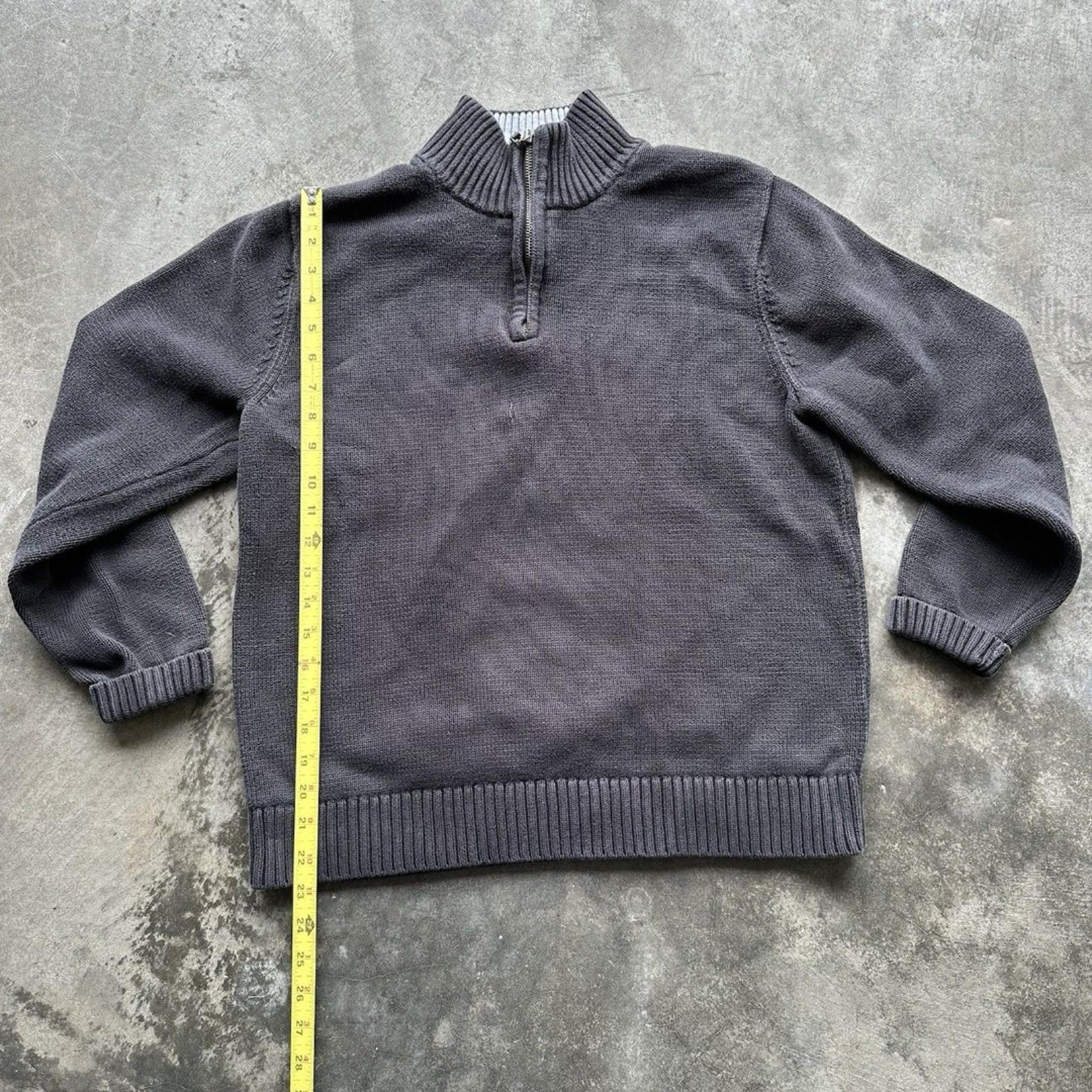 Size M - L.L. Bean Mens Pullover Sweater Quarter Zip Mock Neck Black #36