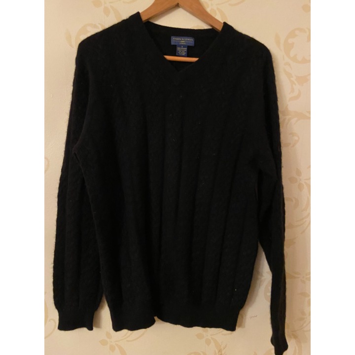 Joseph & Lyman 100% Cashmere Black Cable Sweater Small