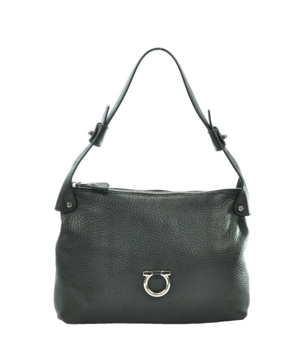 SALVATORE FERRAGAMO BLACK LEATHER PURSE
