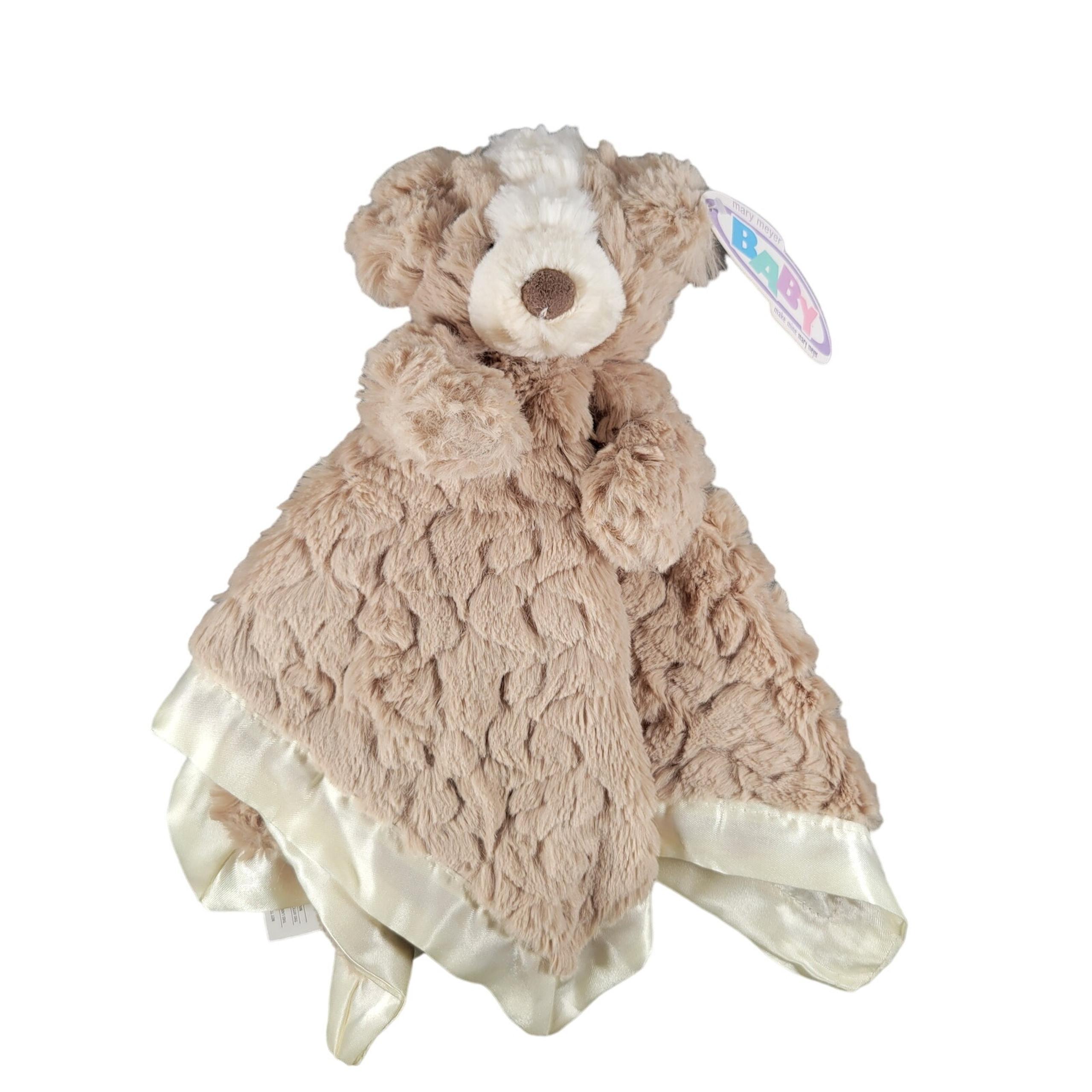 Mary Meyer Baby Puppy Dog Lovey Security Blanket Brown Satin Trim 13” x 13” NEW