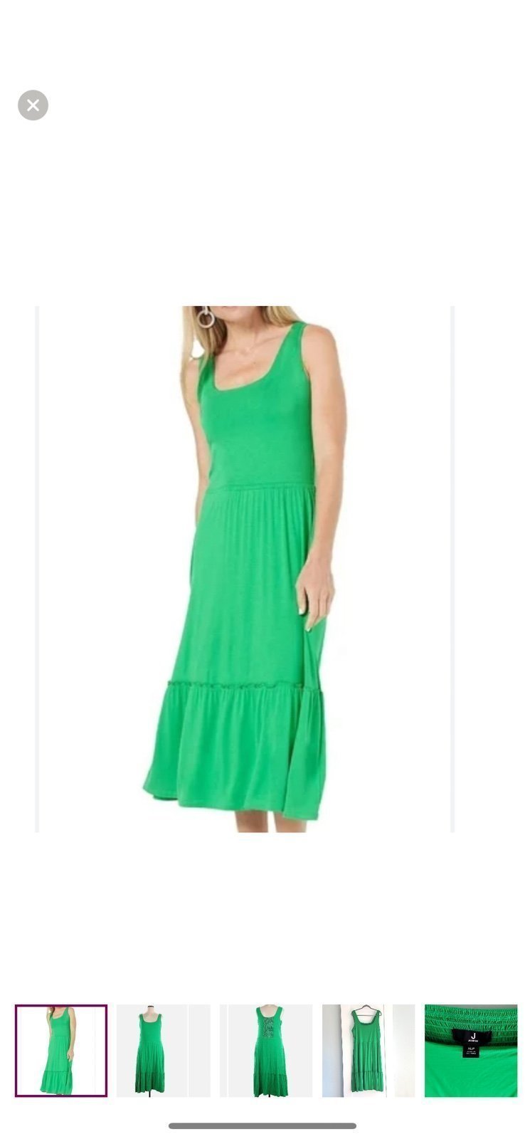 Jason Wu Green Knit Shirred hem sleeveless midi dress size medium