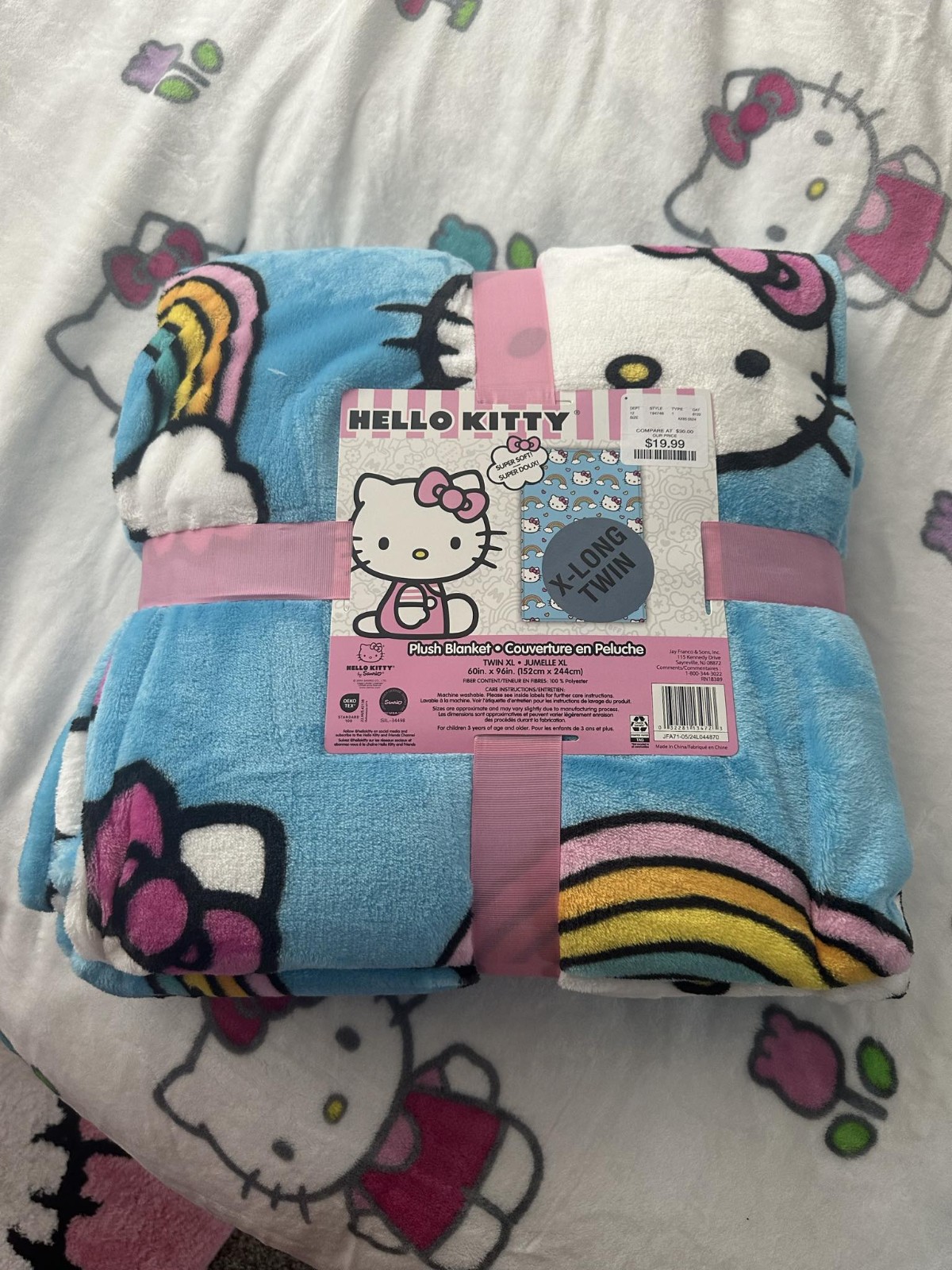 Blue hello kitty blanket sale