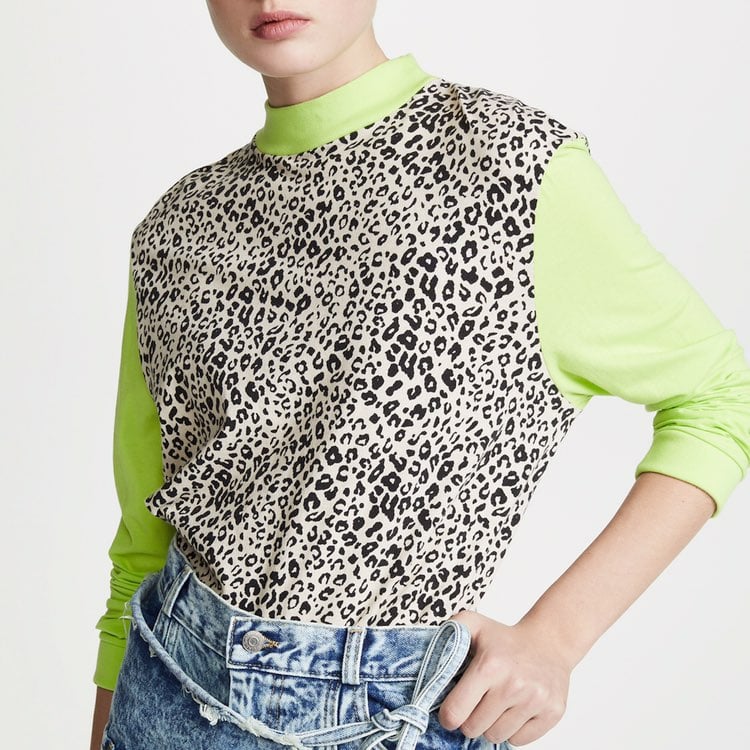 Sandy Liang Lewis Leopard & Neon Sweater