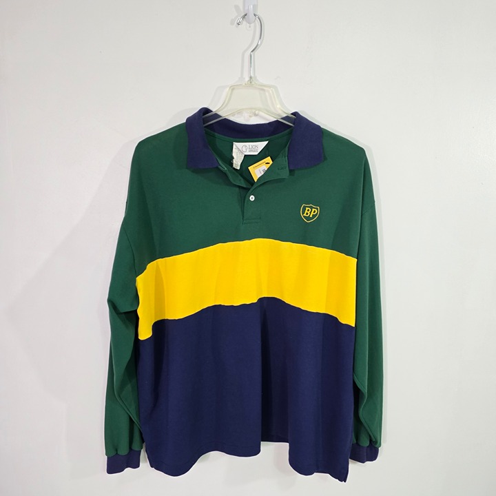 Vintage Lion Apparel Rugby Polo 3XL Colorblock BP Logo USA