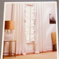 PiuBelle Piu Belle Matelasse Shabby White RUFFLE Panels Curtains Drapes 52 X 84