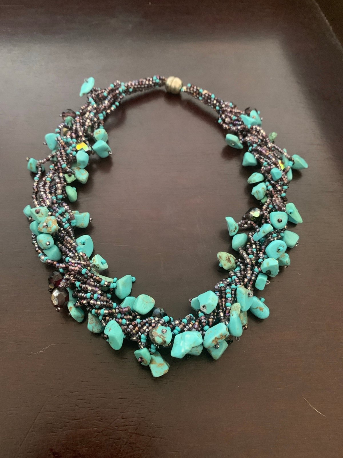 Real Tuquoise bib Necklace