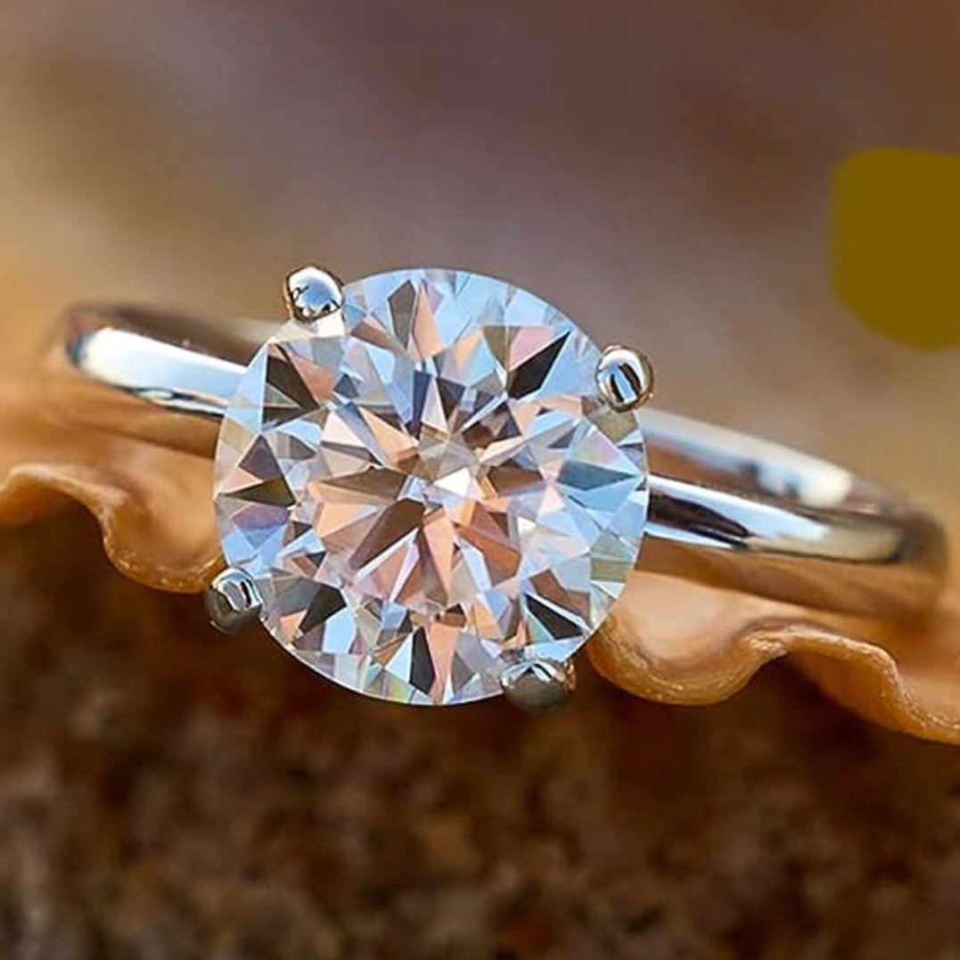 Certified 1 Carat Diamond Engagement Ring Genuine Moissanite Bridal Wedding Ring