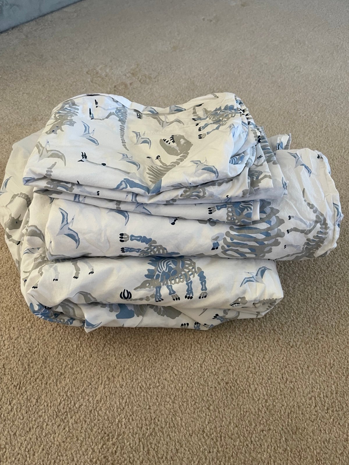 Potter Barn Kids Dinosaur Bones Glow-in-the-Dark Sheet Set & Pillowcases