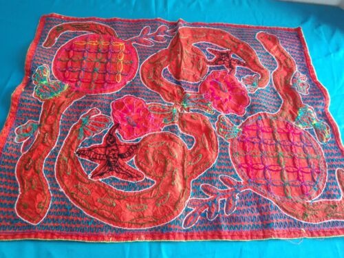 Traditional hand embroidered blanket Amazon jungle