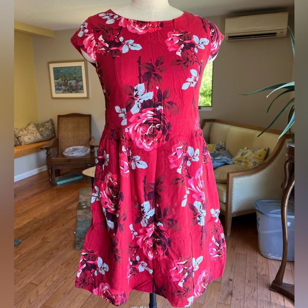 NWT Red rose floral dress