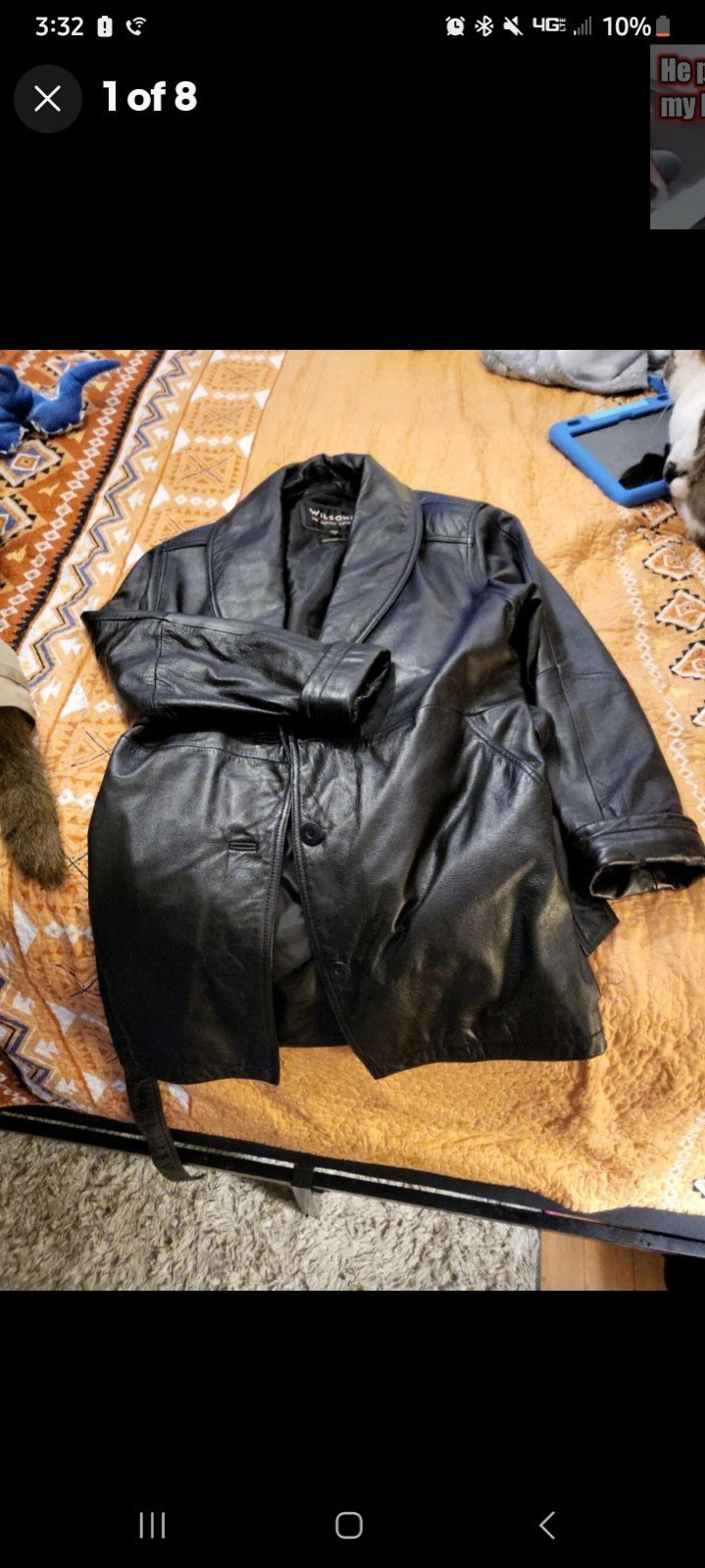 Wilsons leather trench coat M