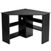 Triangle Writing Workstation Corner Computer Desk w/ Storage Shelf Black