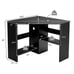 Triangle Writing Workstation Corner Computer Desk w/ Storage Shelf Black
