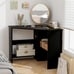 Triangle Writing Workstation Corner Computer Desk w/ Storage Shelf Black