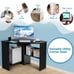 Triangle Writing Workstation Corner Computer Desk w/ Storage Shelf Black