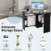 Triangle Writing Workstation Corner Computer Desk w/ Storage Shelf Black
