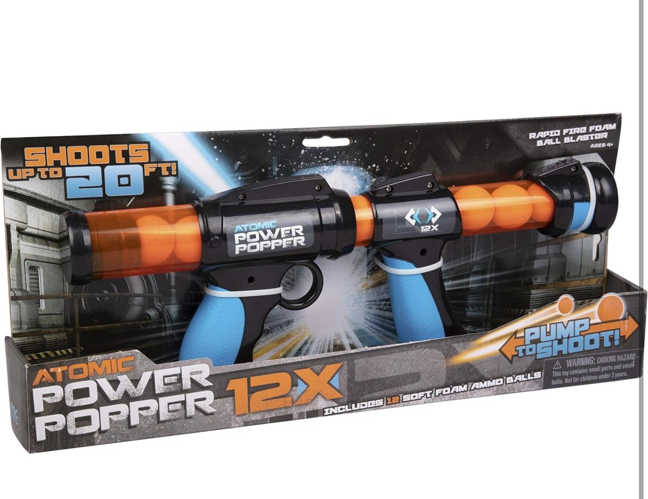 TOY: Atomic Power Popper 12X Foam Ball Blaster