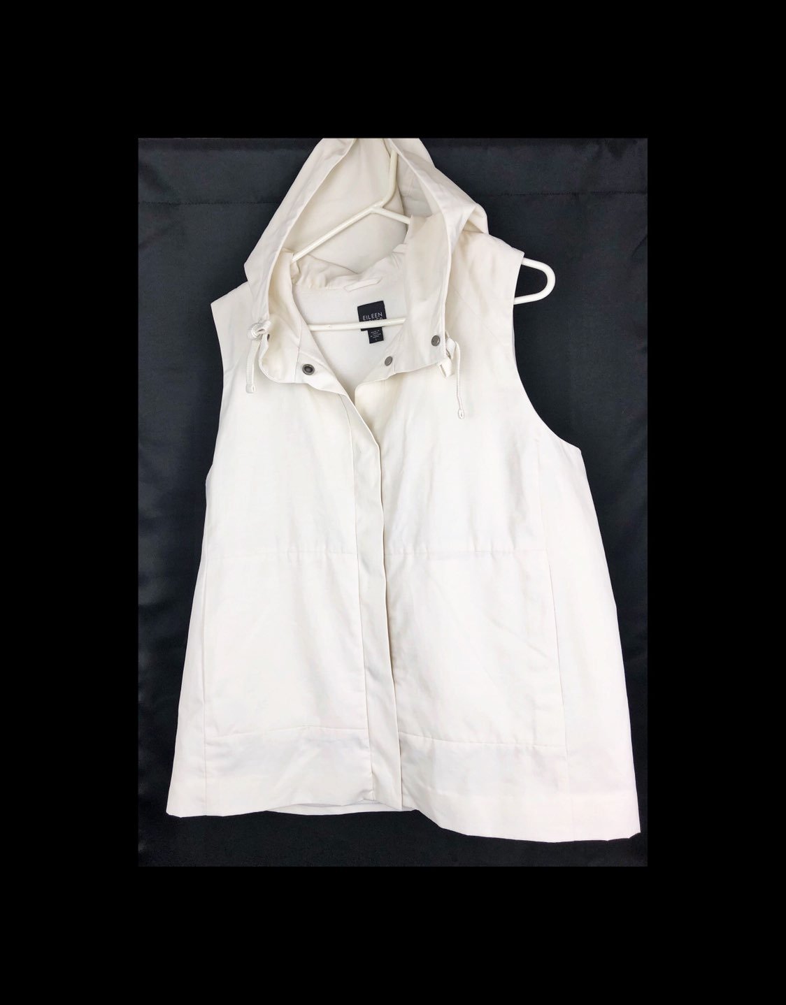 Eileen Fisher sleeveless hooded vest