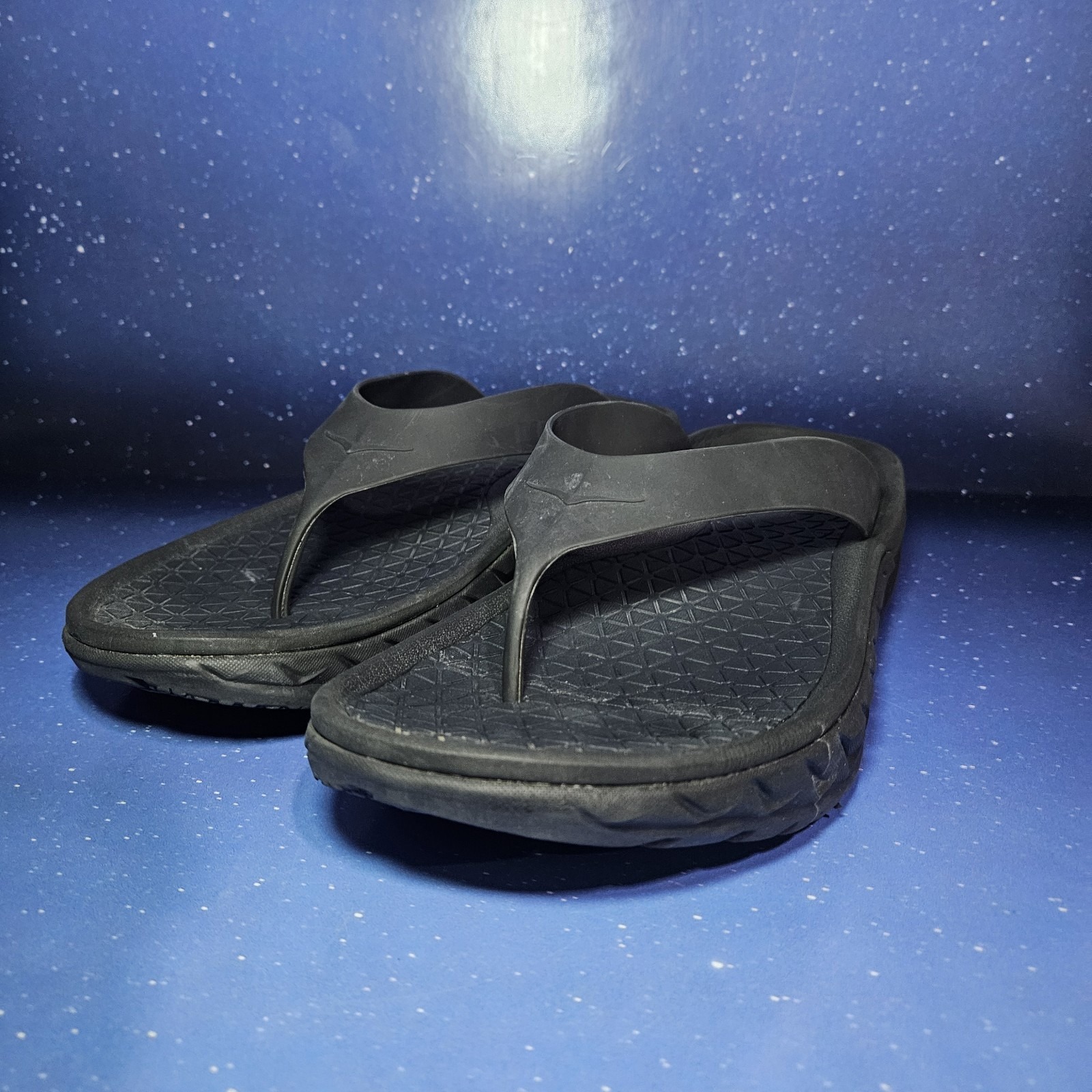 Hoka Men's One One Black Flip Flop Comfort Supportive Sandal 14M
