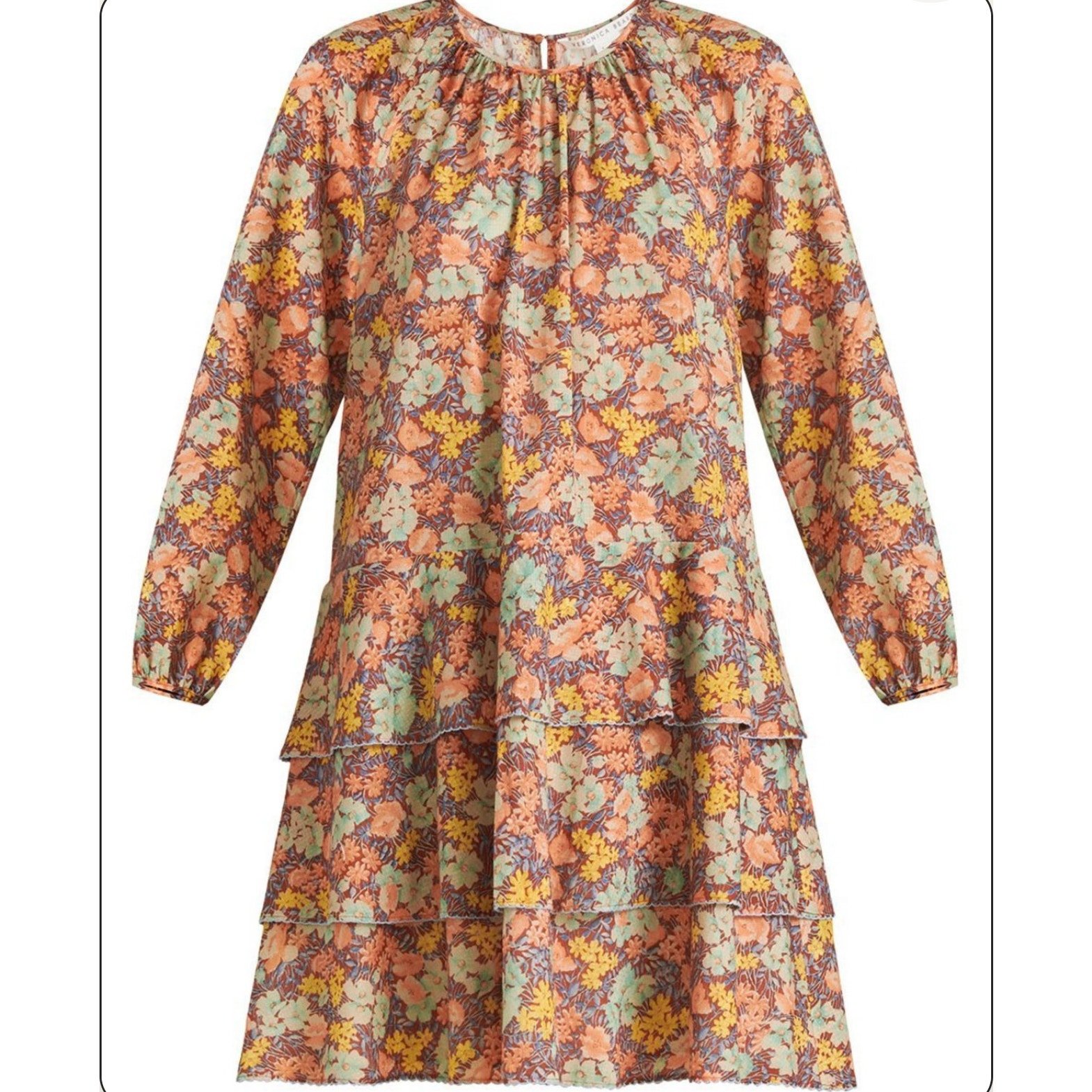Veronica Beard Floral Print Cotton Abanu Multicolored Dress Size 8