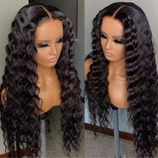 Lace front wigs human hair blended