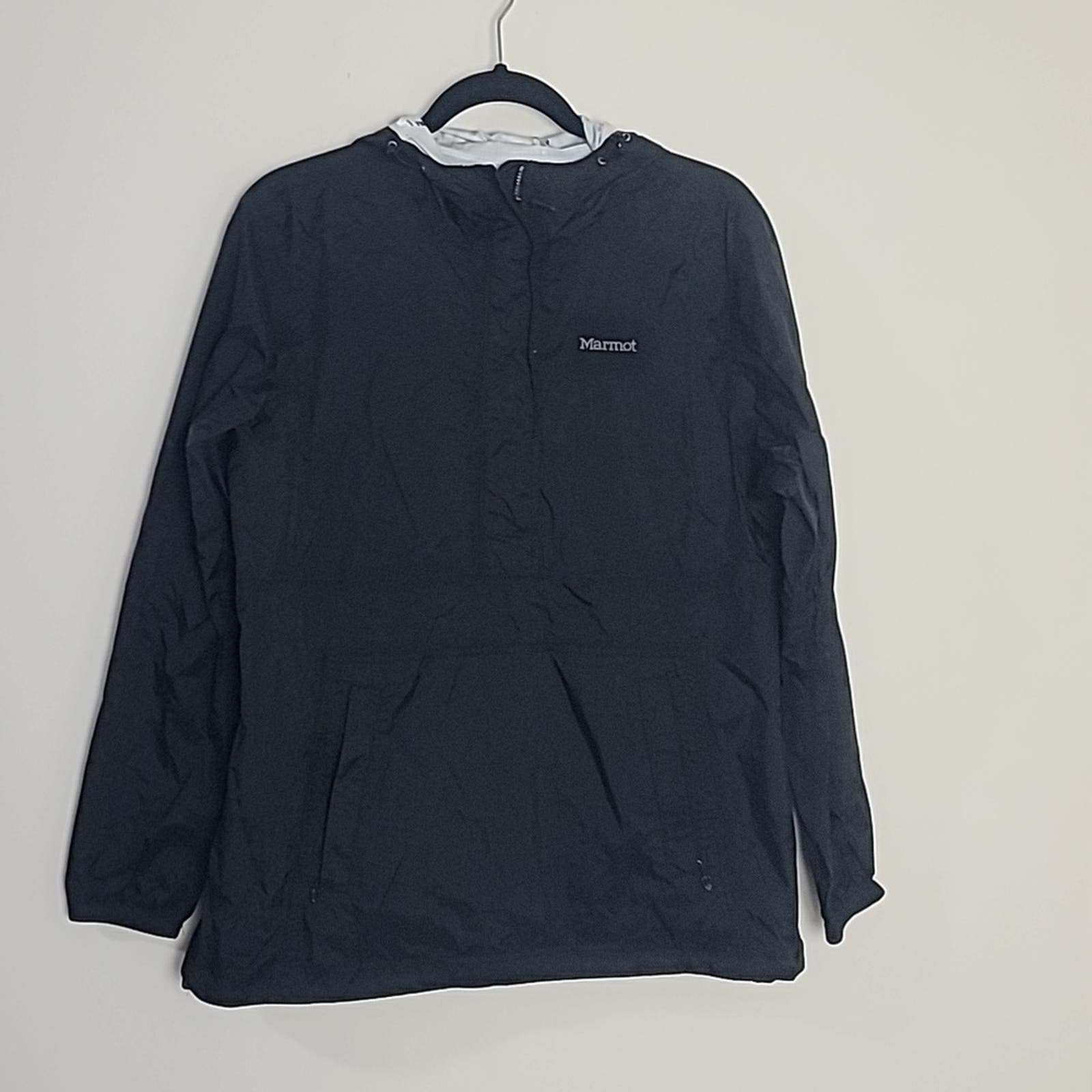 Marmot pull-over black rain jacket