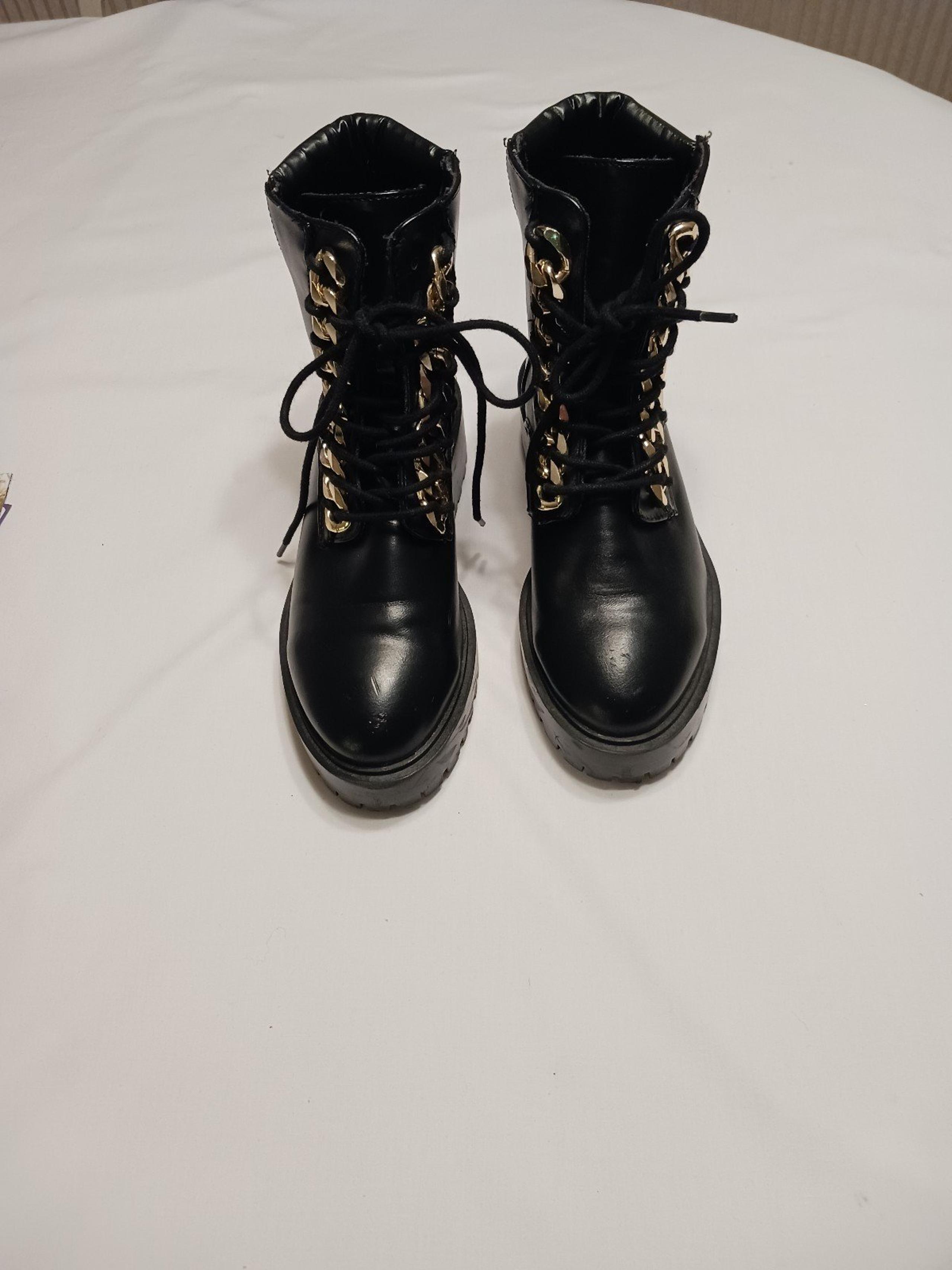 Forever 21 Faux Leather Combat Boots, Women/Teen Sz 6.5, VGUC