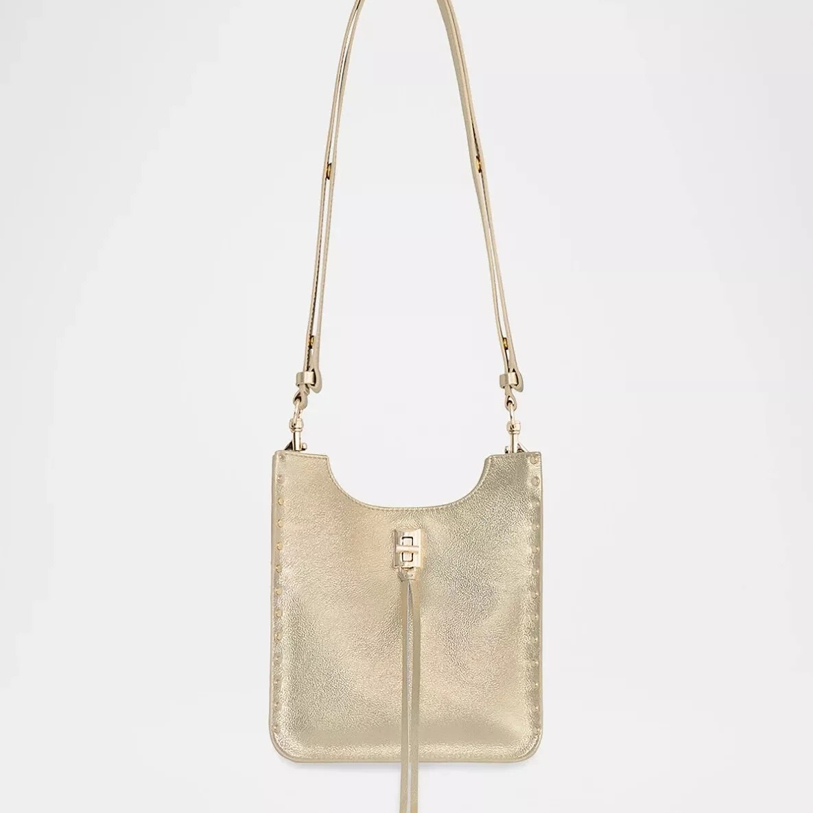 Rebecca Minkoff NWT Darren Mini Feed Metallic Leather Crossbody Bag