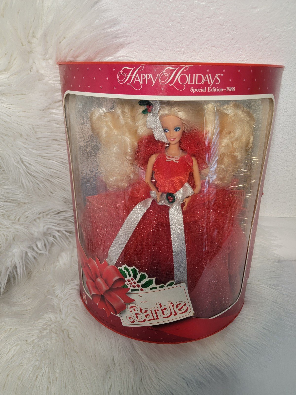 NIB BARBIE DOLL 1988 HAPPY HOLIDAYS VINTAGE 1703 CHRISTMAS