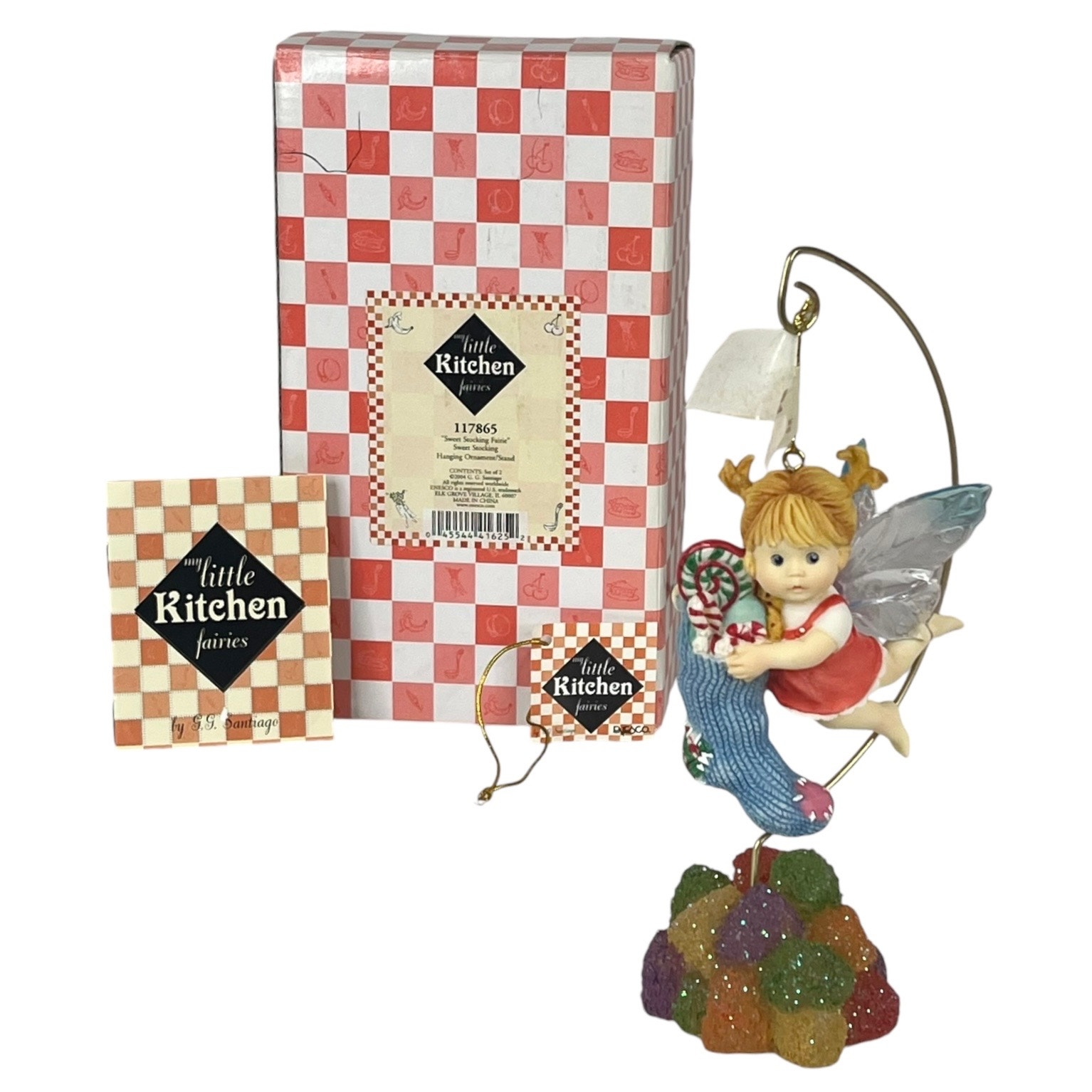 NEW My Little Kitchen Fairies SWEET STOCKING FAIRIE Ornament Gumdrop Stand BOX