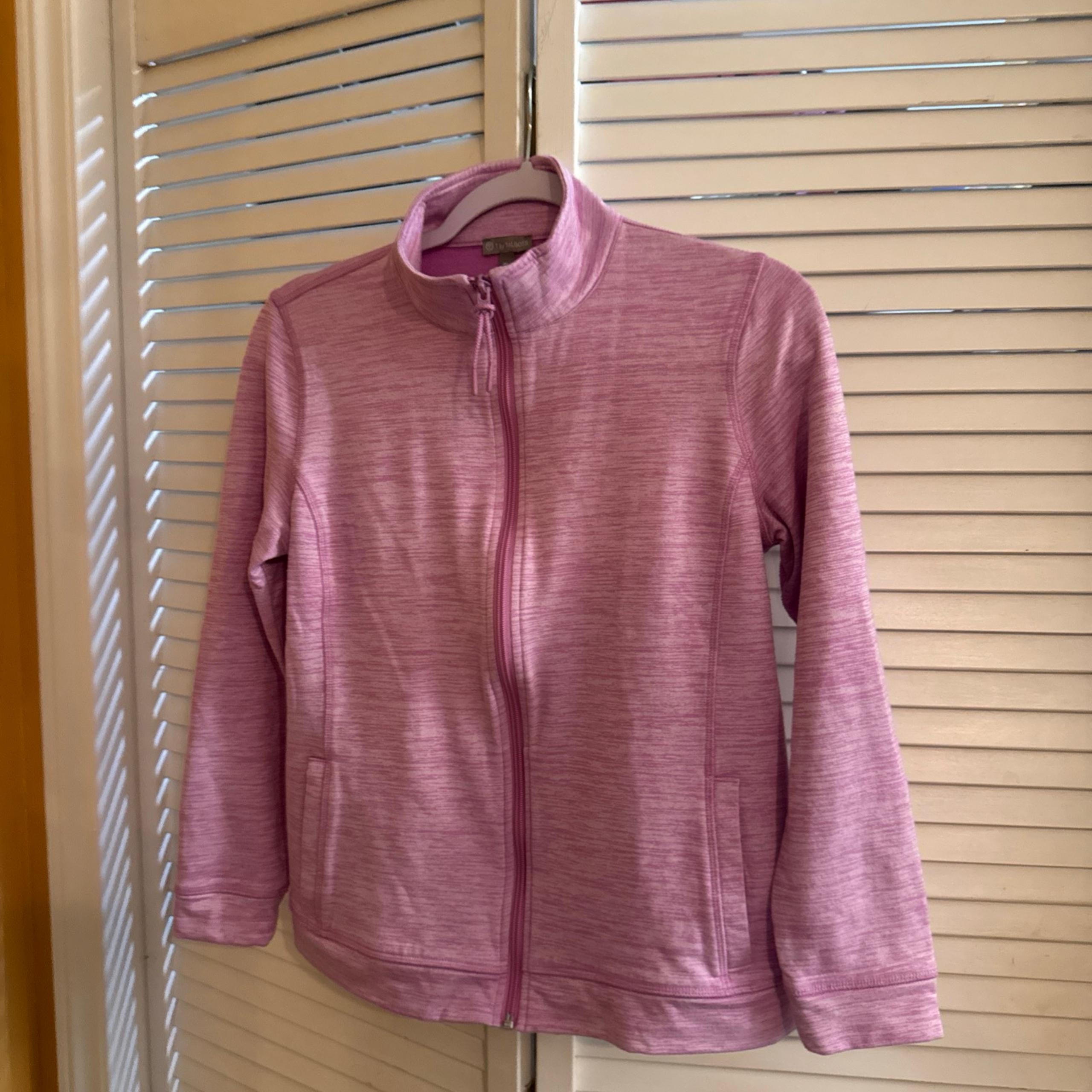 Athletic zip up jacket pink size Medium Petite