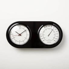 Hearth & Hand Magnolia Wall Clock & Thermometer Black - Target
