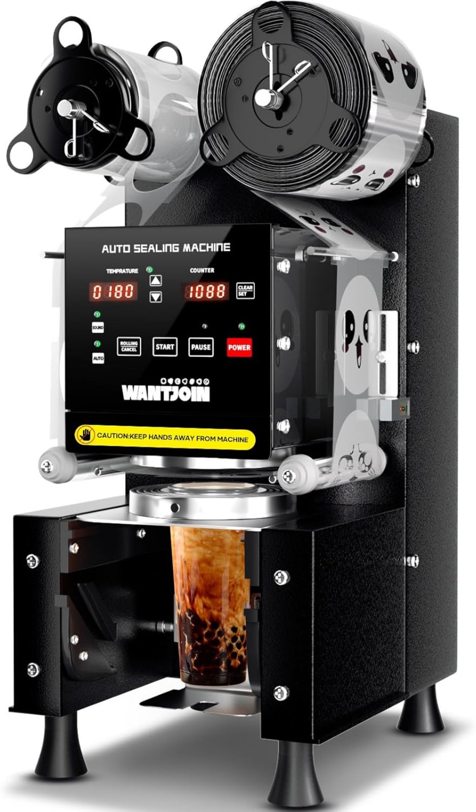 WantJoin Cup Sealing Machine Full Automatic Cup Sealer Machine 90/95mm
