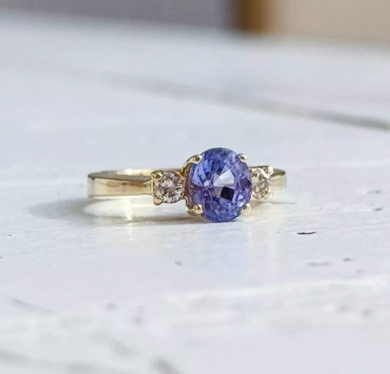 14k Gold Tanzanite Diamond Ring