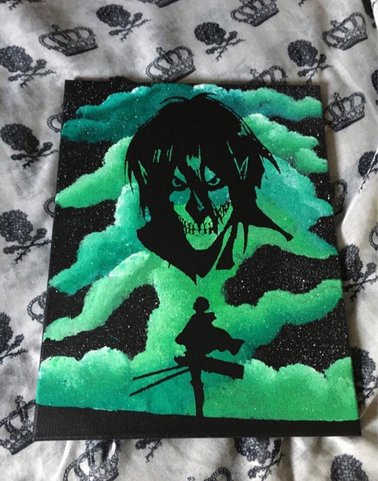 Attack on titan, anime, fandom, manga, acrylic canvas painting
