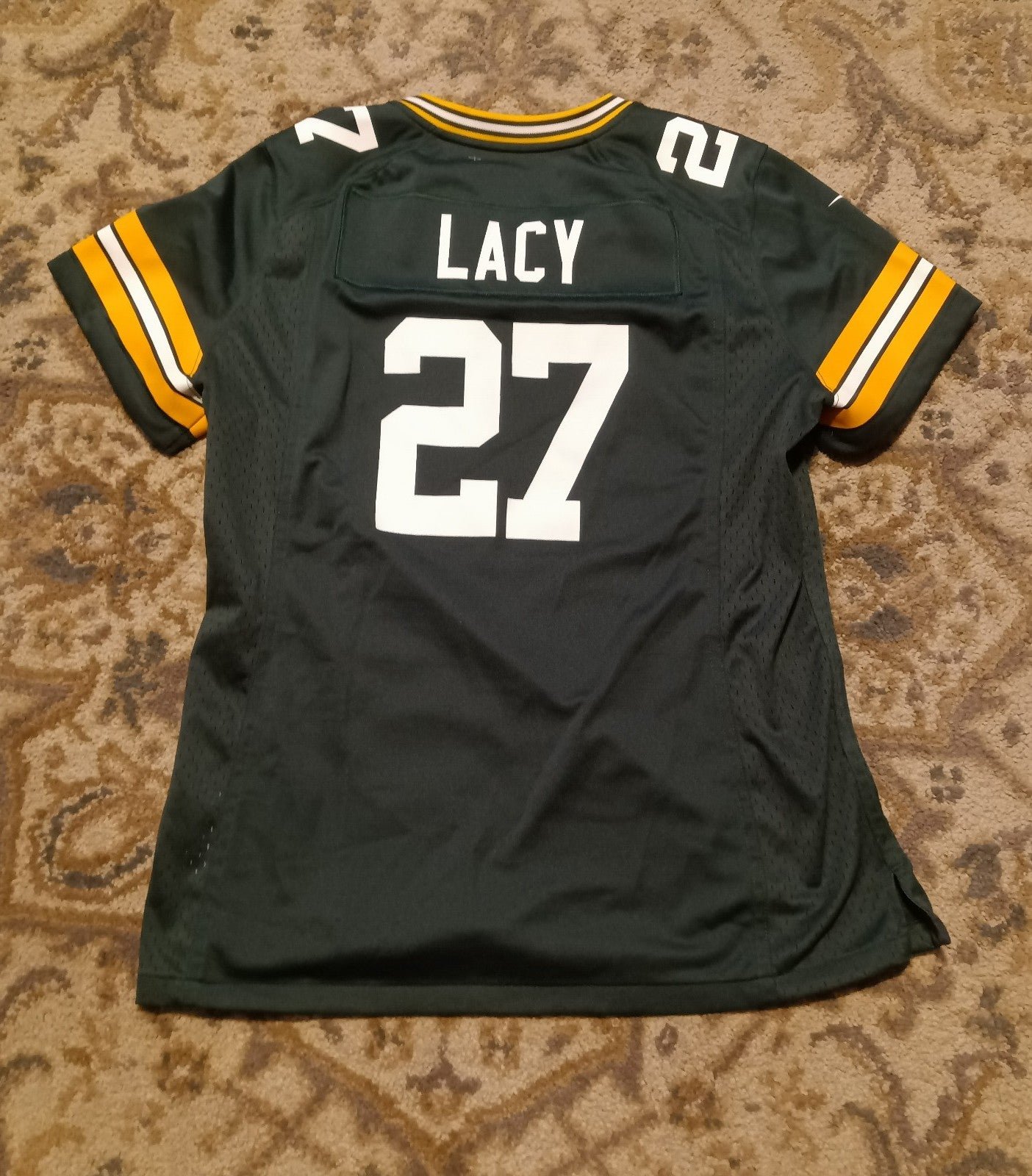 Nike Green Bay Packers #27 Eddie Lacy Green Youth Girls Game Jersey NFL Size L