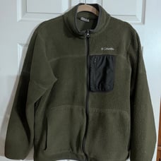 Mens Columbia Fleece Jacket Medium Green Unisex